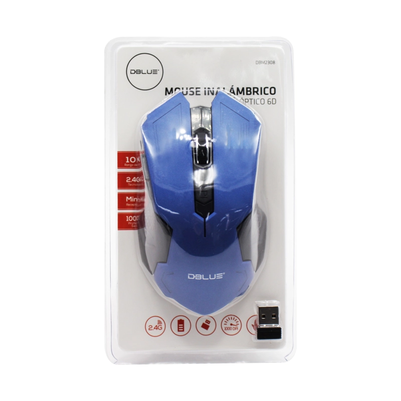 MOUSE INALÁMBRICO DBLUE 2.4 GHZ 1000 DPI USB 4 BOTONES BLUE - 3