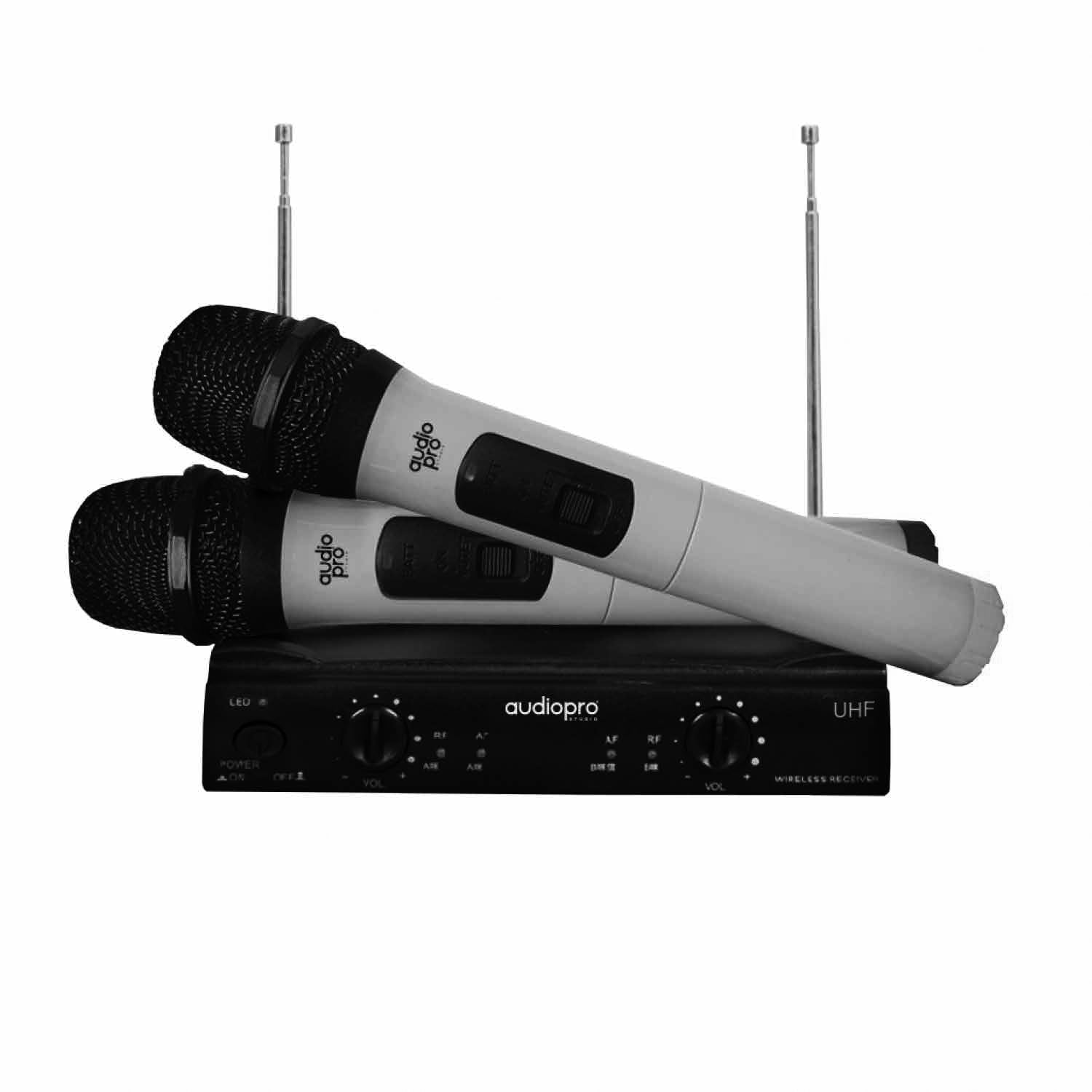MICROFONO INALAMBRICO CON SISTEMA UHF, 2 MICROFONO 1 RECEPTOR, 50M DISTANCIA EFICIENTE. - 1