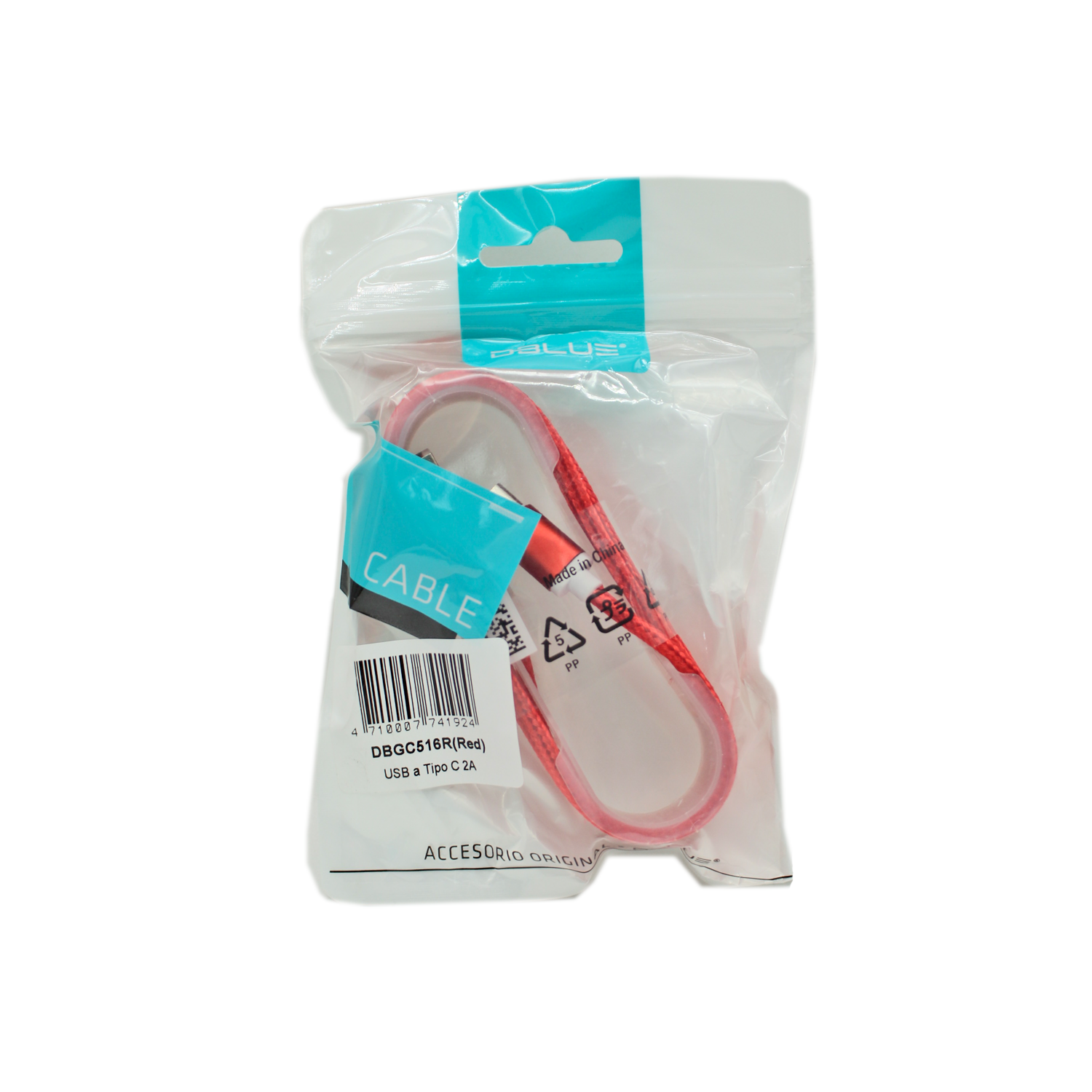 CABLE USB A TIPO C 1MT TRANSMISIÓN DE DATOS Y CARGA ROJO DBLUE - 2