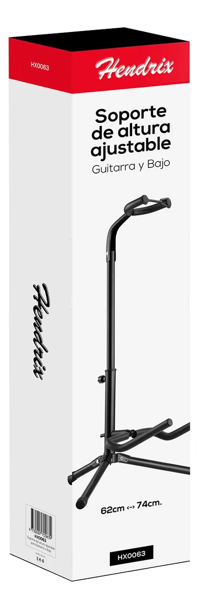 SOPORTE HENDRIX AJUSTABLE 62-74 CM, PARA GUITARRA Y BAJO NEGRO - 2
