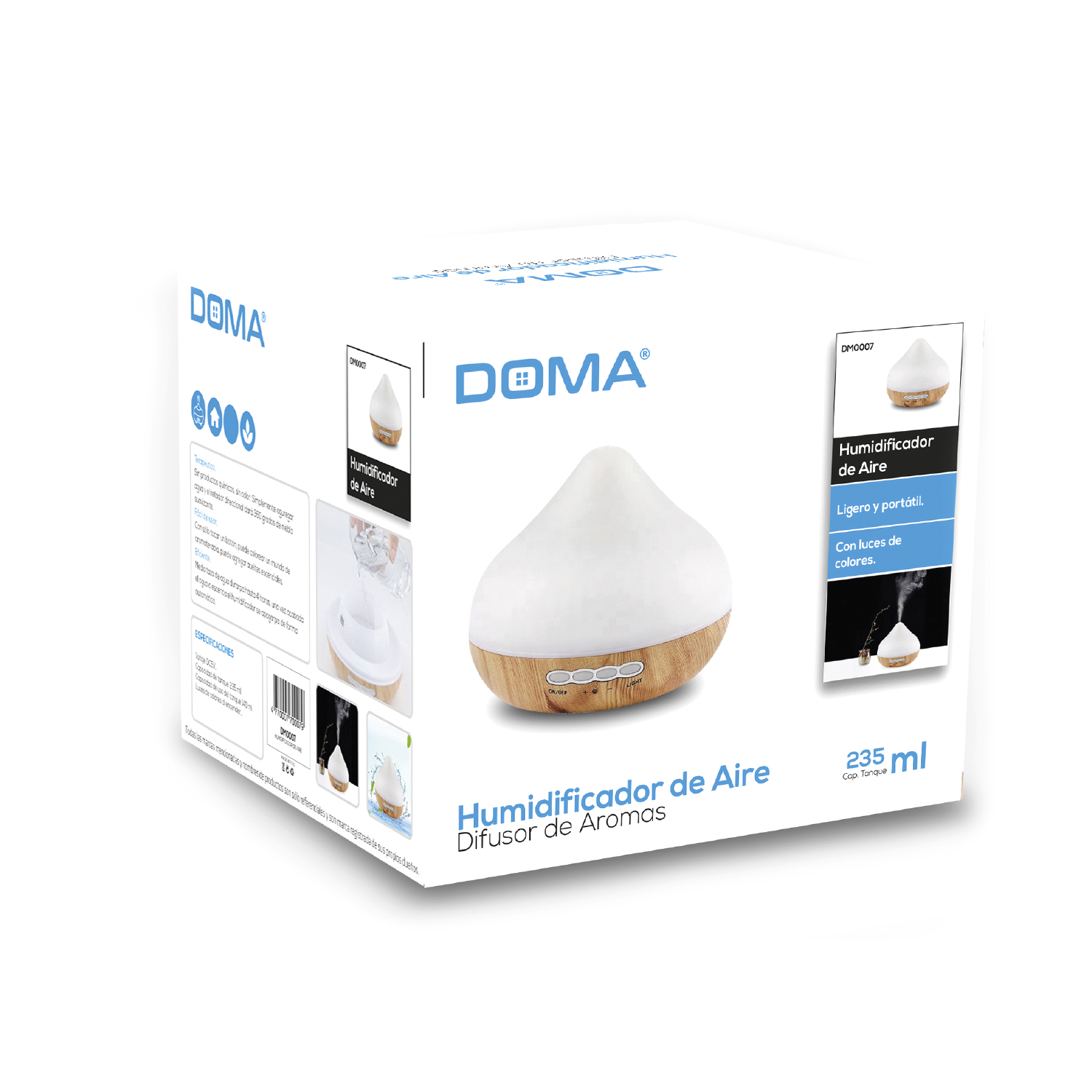 HUMIDIFICADOR VAPORIZADOR DE AIRE ELECTRICO TANQUE 235 ML - 3