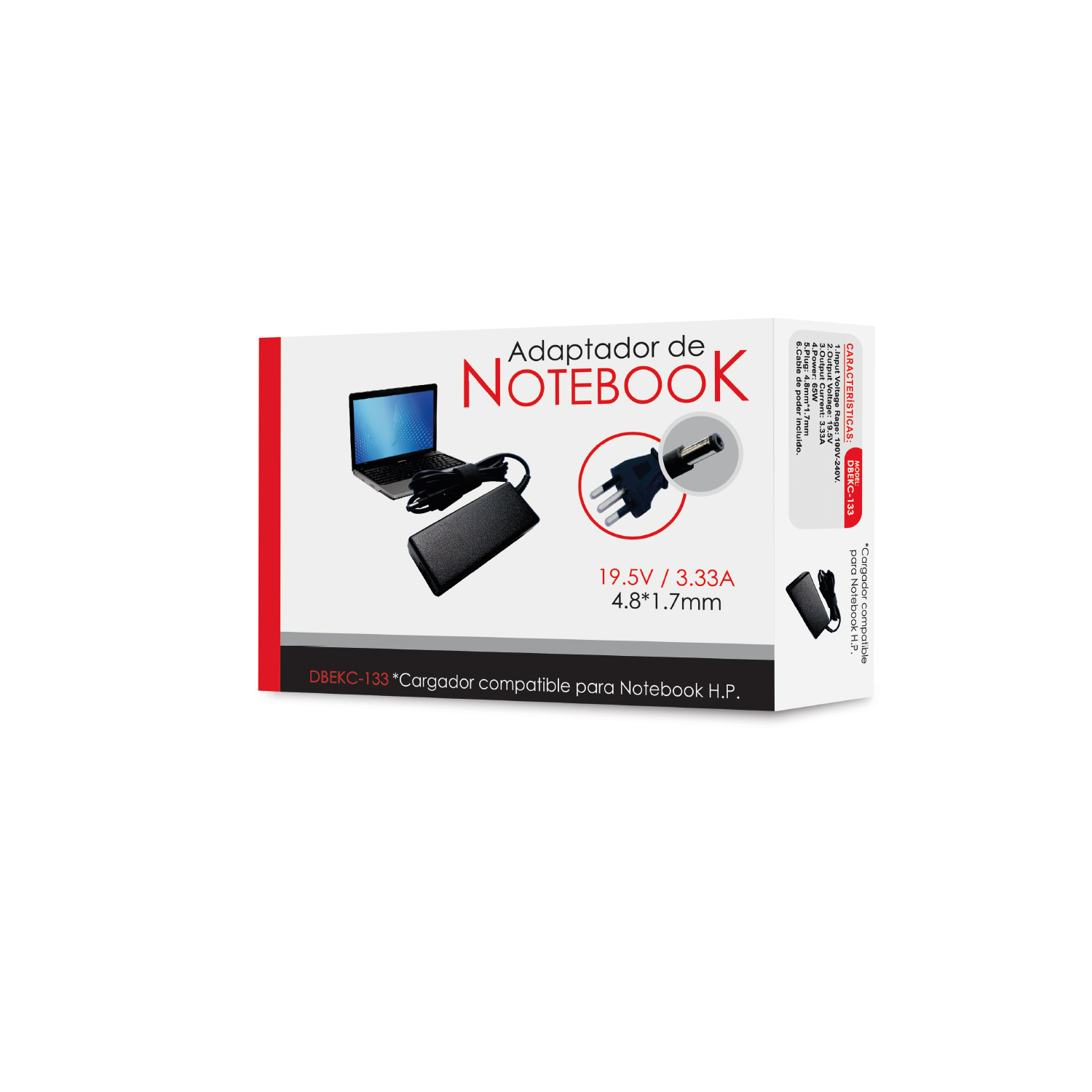 CARGADOR NOTEBOOK DBLUE COMPATIBLE CON HP/COMPAQ 19 5V/3 33A 65W - 2