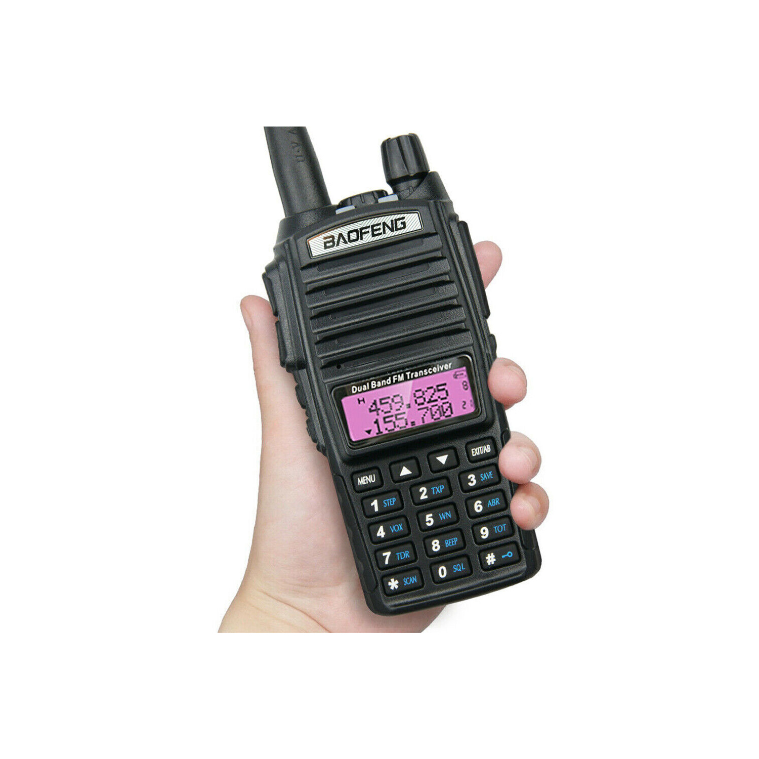 WALKIE TALKIE BAOFENG NEGRO RADIO TRANSMISOR MODELO UV-82 INCLUYE 1 AURICULAR - 2