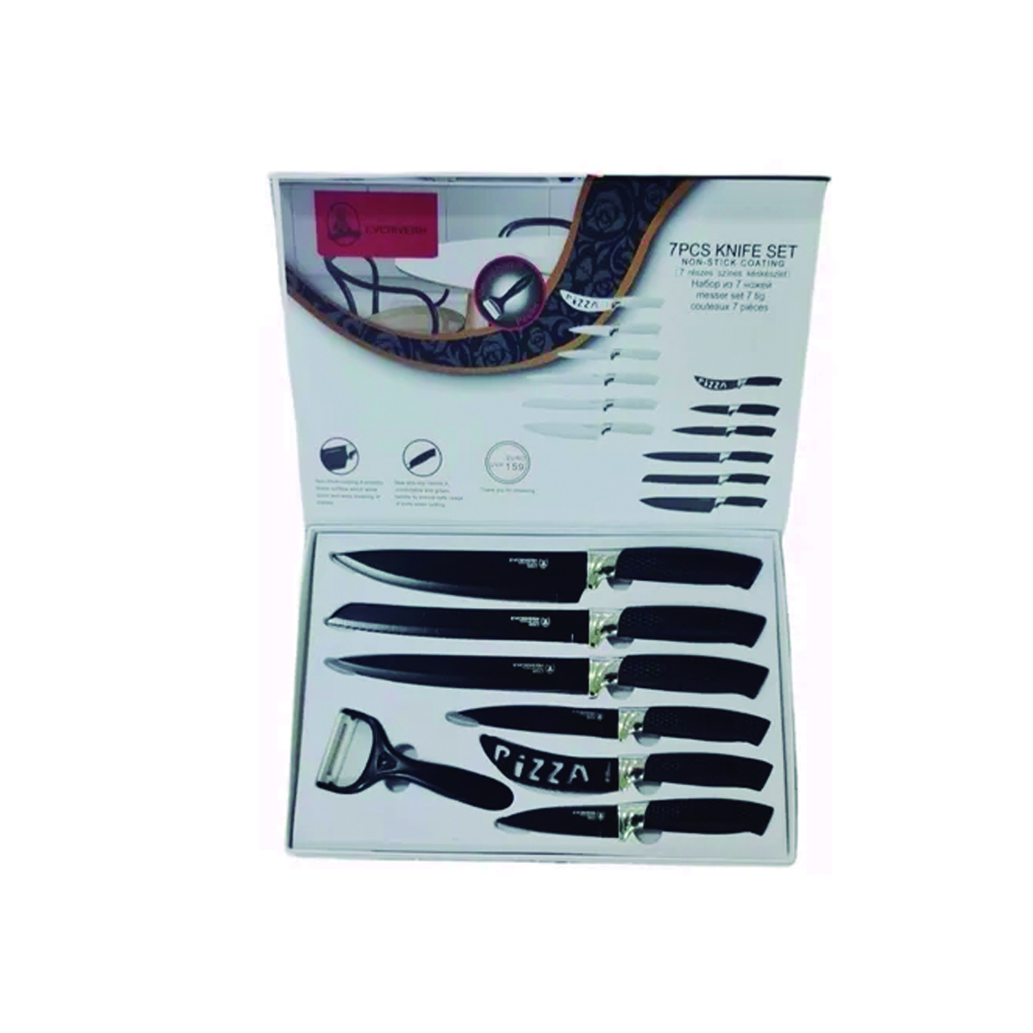 SET DE CUCHILLOS 7 PIEZAS ANTIBACTERIANO ANTIADHERENTE - 3