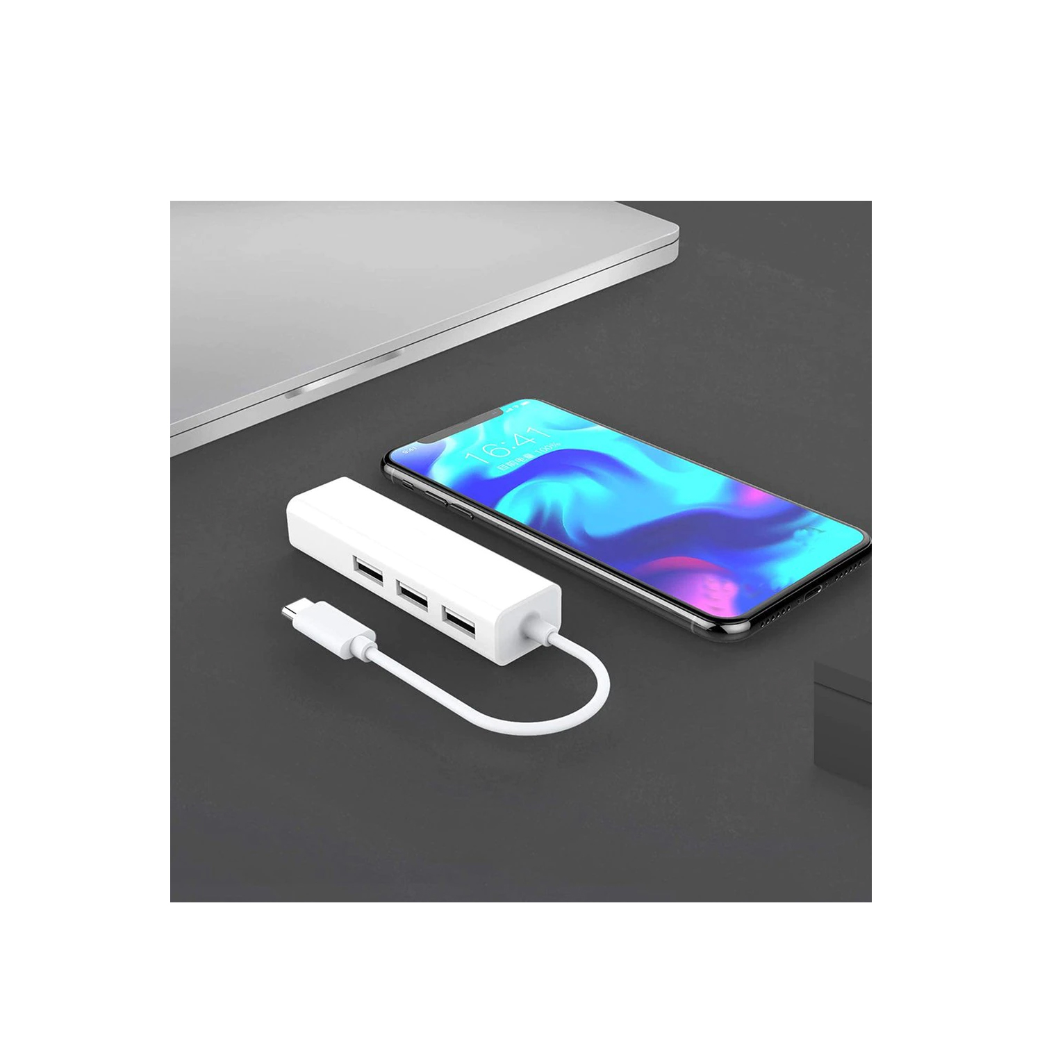 HUB USB-C - 3XUSB 2.0 / RJ45 - 3