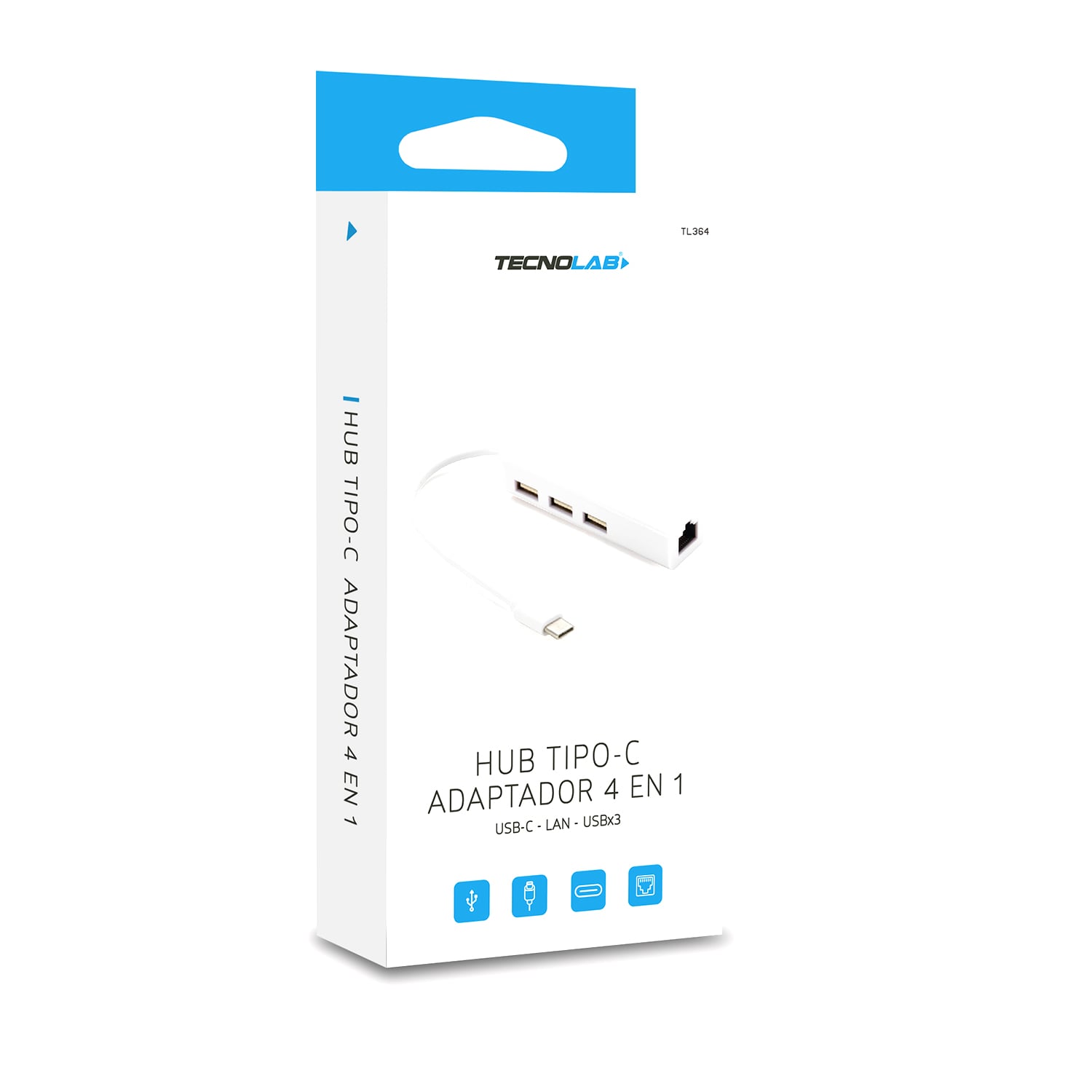 HUB USB-C - 3XUSB 2.0 / RJ45 - 4