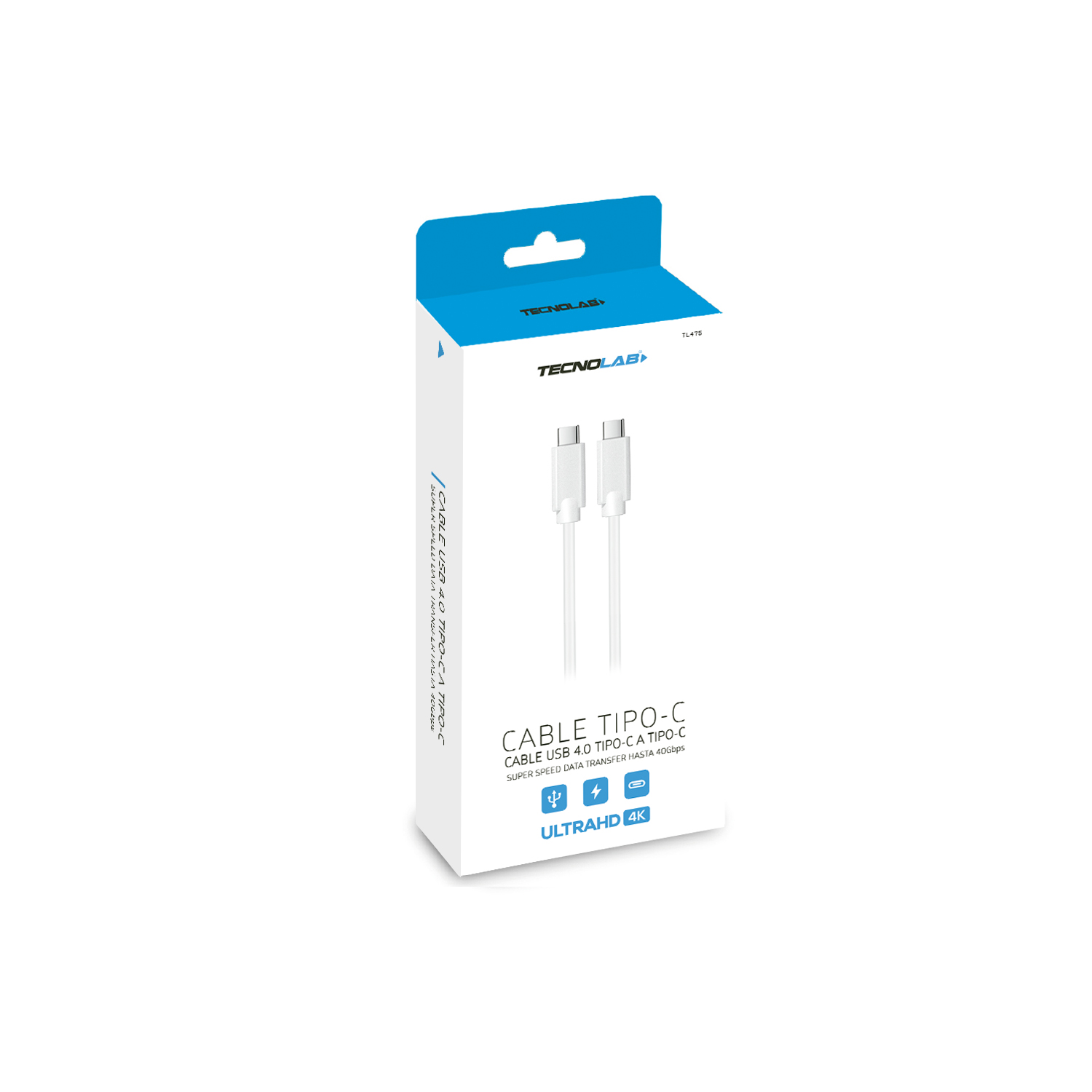 CABLE USB 4.0 TIPO-C A TIPO C  HASTA 100W , HD 4K HASTA 40GBPS DE TRANSFERENCIA DE DATOS  2 MTS - 2