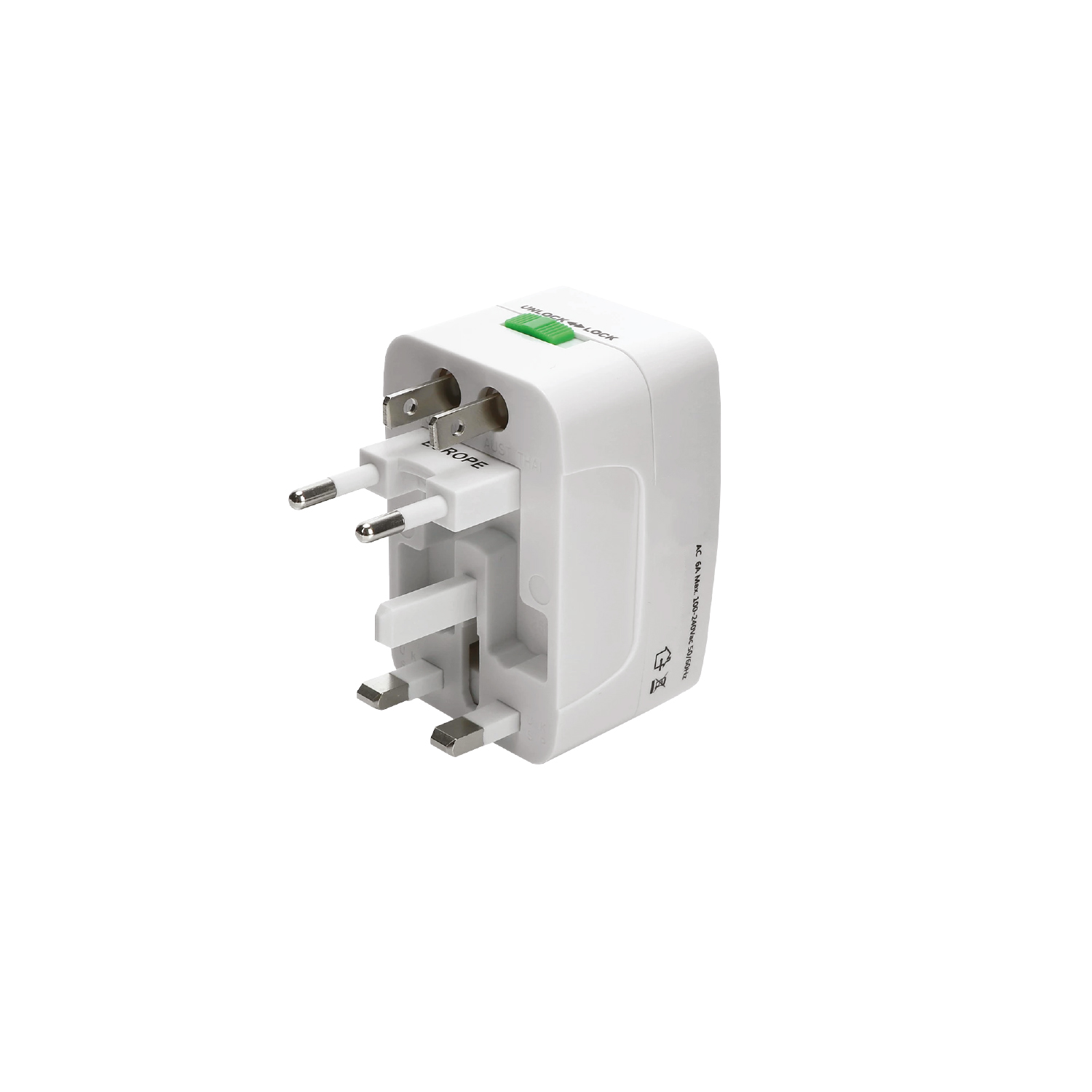 ADAPTADOR DE VIAJE UNIVERSAL DE VIAJE EN COLOR BLANCO - 2