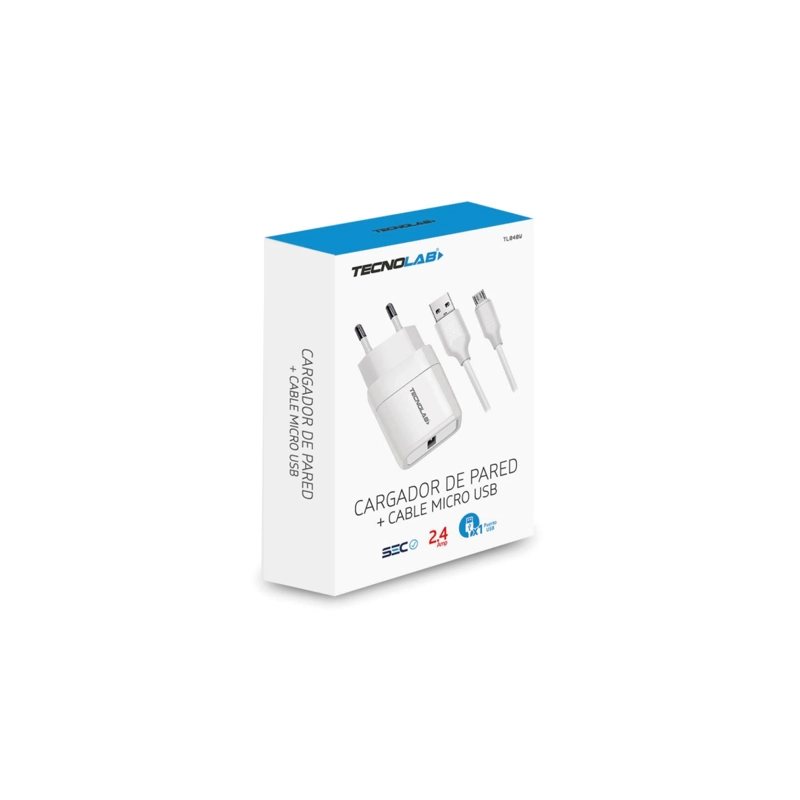 CARGADOR CELULAR 2.4A - 1 USB CON CABLE MICRO USB- WHITE - 2