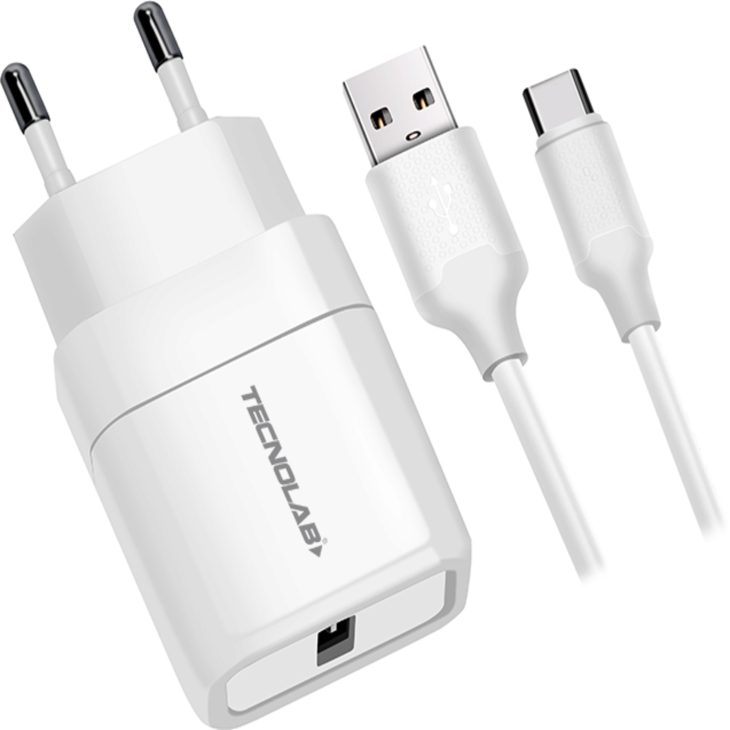 CARGADOR CELULAR 2.4A - 1 USB CON CABLE TYPE C - WHITE - 1