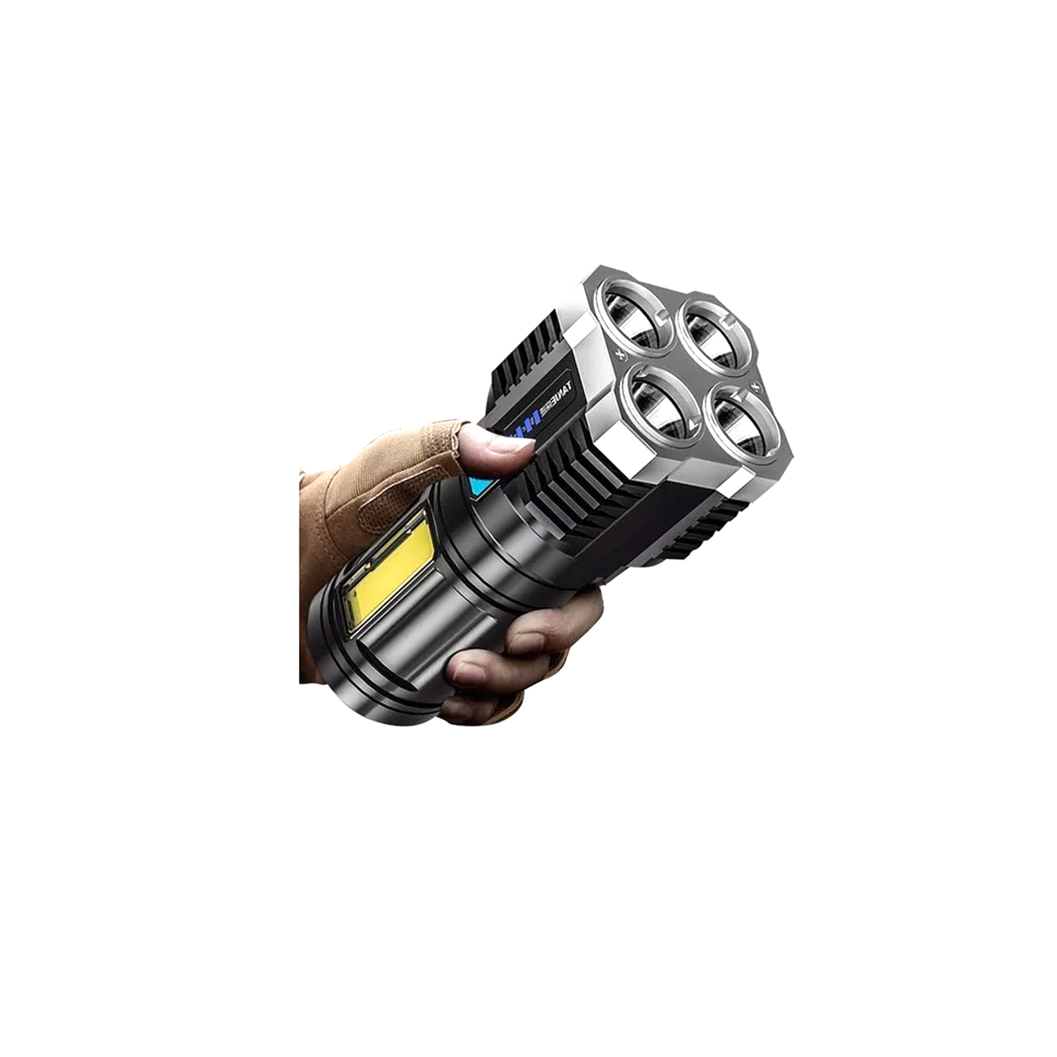 LINTERNA TECNOLAB DE MANO DE CUATRO LUCES 14CM CARGA USB - 2