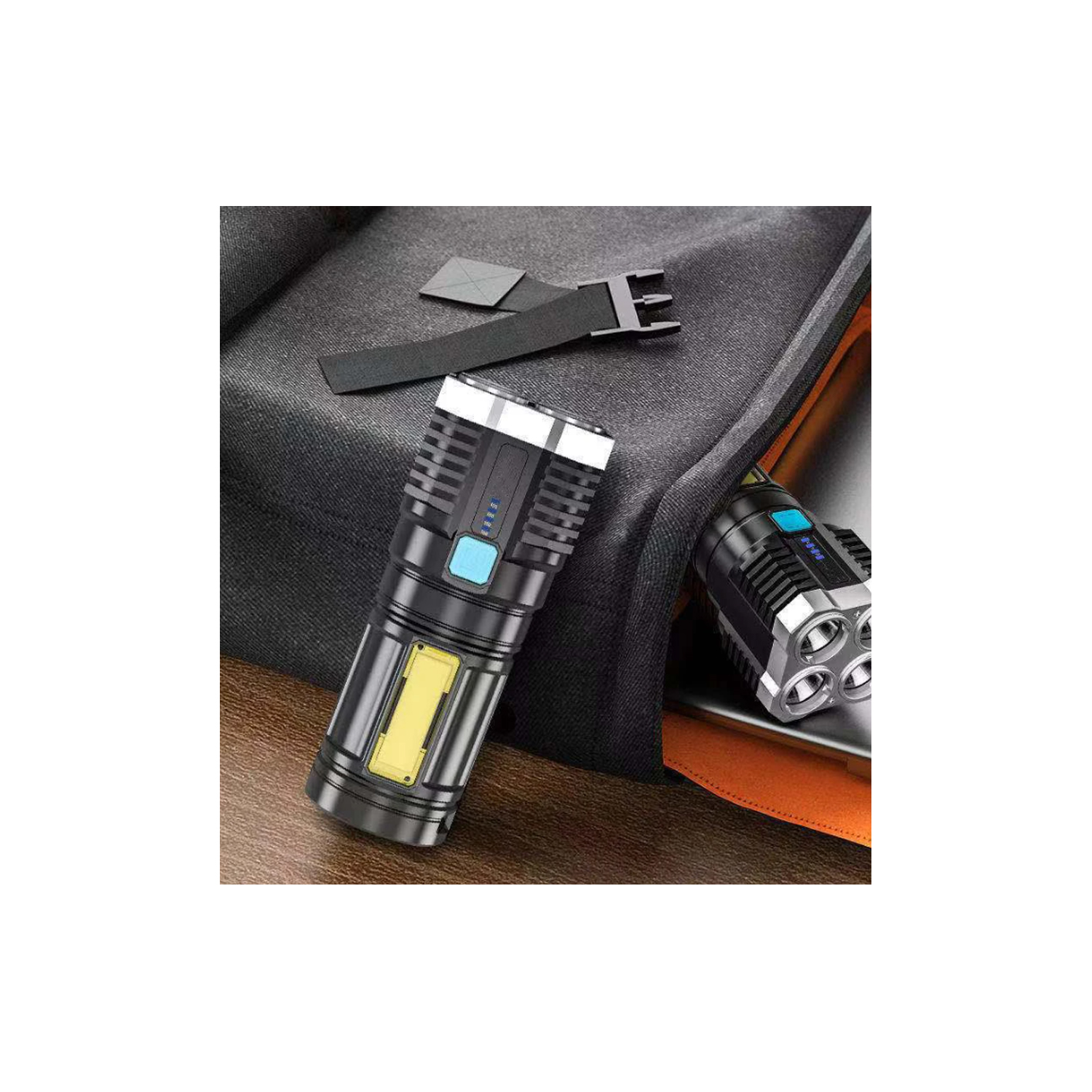 LINTERNA TECNOLAB DE MANO DE CUATRO LUCES 14CM CARGA USB - 3