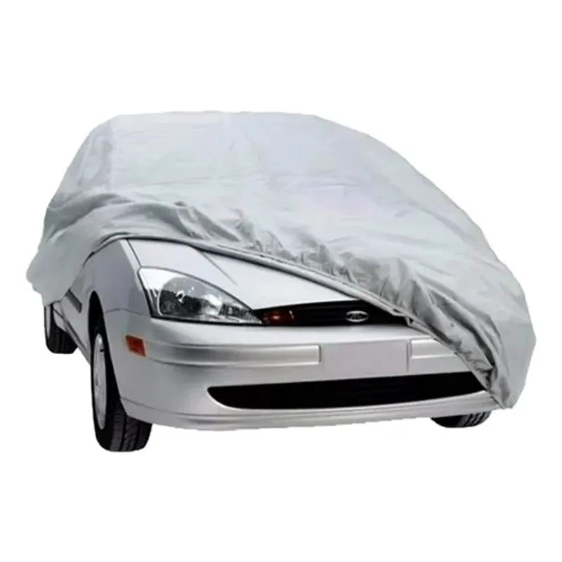 FUNDA IMPERMEABLE PARA AUTO XL PROTECCION SOLAR Y POLVO GRIS - 1