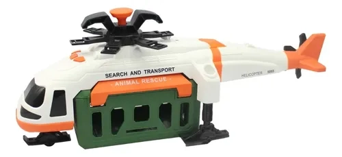 HELICOPTERO DE JUGUETE A FRICCION CON LUZ SONIDO Y ACCESORIO MULTICOLOR - 1