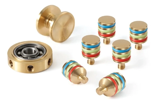 SPINNER ANTIESTRE S METALICO DBLUE DE 6 PUNTAS DESMONTABLES DORADO CON ANILLOS MULTICOLOR - 3