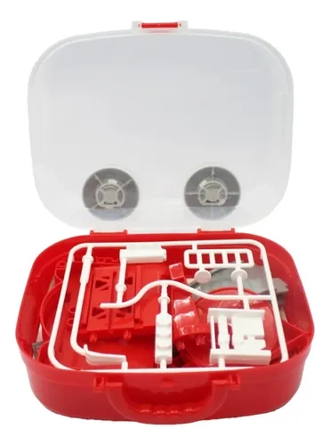 MINI ESTACION DE BOMBEROS DE JUGUETE CON 3 VEHICULOS ROJO - 2