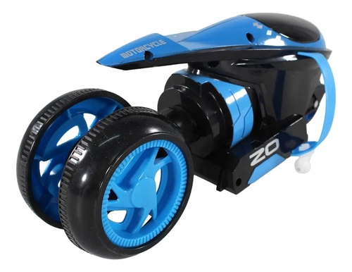 MOTO DE ACROBACIAS A CONTROL REMOTO CON LUCES FUNCION DRIFT AZUL - 2