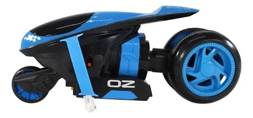 MOTO DE ACROBACIAS A CONTROL REMOTO CON LUCES FUNCION DRIFT AZUL - 3