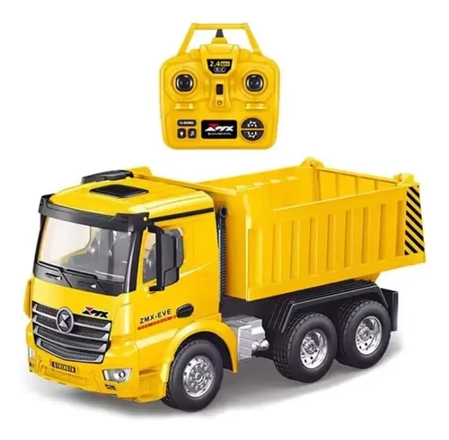 CAMION VOLQUETE RC DBLUE AMARILLO DE 9 CANALES CON BATERIA RECARGABLE CAMION CARGA - 1