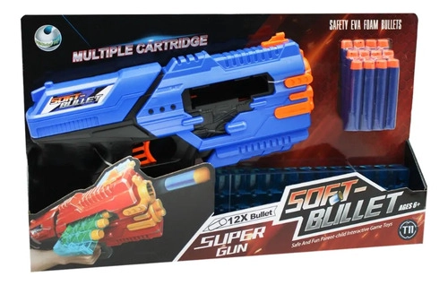 PISTOLA LANZA DARDOS DE ESPUMA BLUE DE 13 PIEZAS AZUL - 2