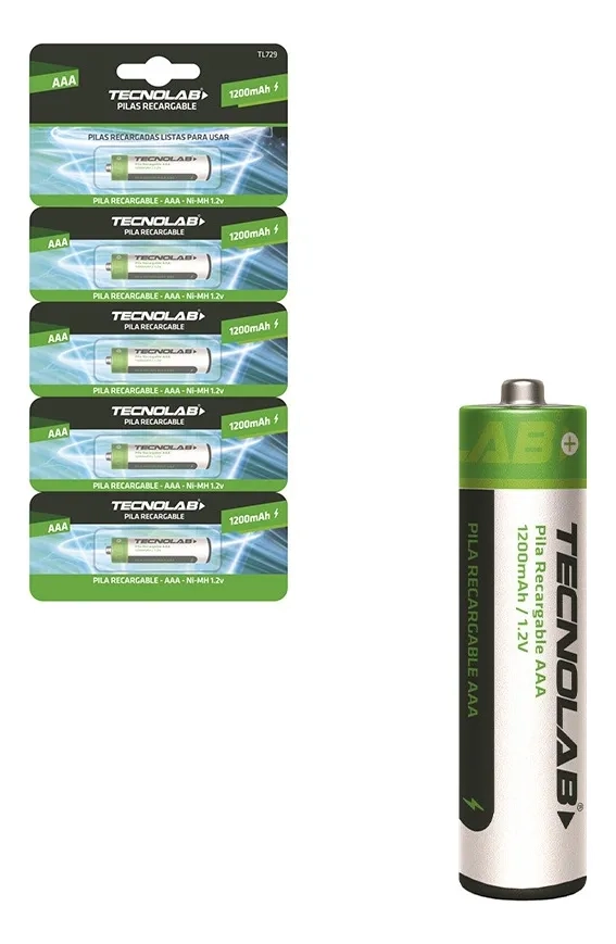 PACK 5 PILAS AAA RECARGABLES 1200MAH - 1