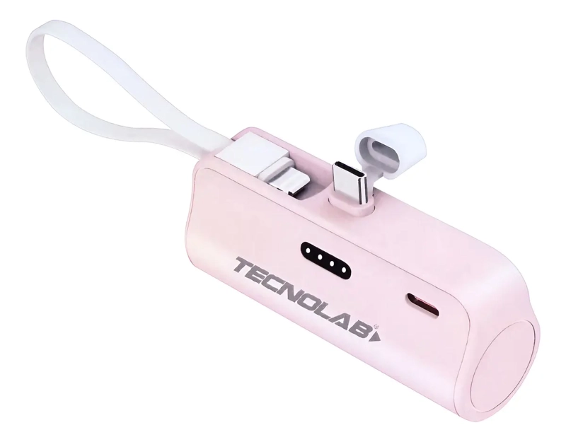 POWER BANK TECNOLAB 10000MAH CARGA RAPIDA TL778P USB-C ROSA IPHONE ROSADO - 1