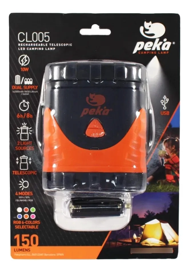 LINTERNA DE CAMPING PEKA CL005 RECARGABLE 150 LUMENES IP44 - 2