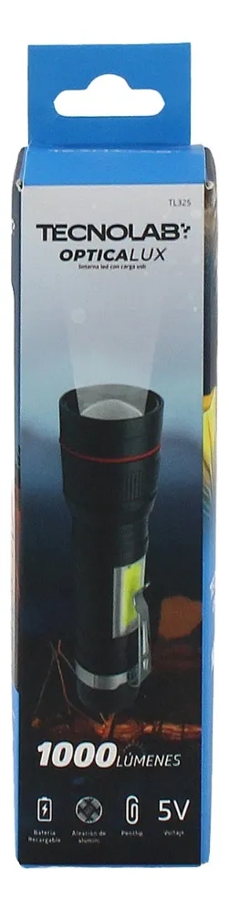 LINTERNA TACTICA TECNOLAB ZOOM LED CREE RECARGABLE USB - 3