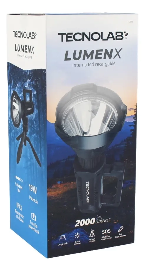 LINTERNA LED RECARGABLE USB CON TRIPODE - 2