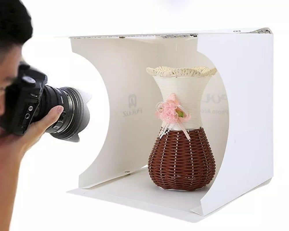 ESTUDIO FOTOGRAFICO PORTATIL EF30-2 30CM DOBLE LED FONDO NEGRO BLANCO - 2
