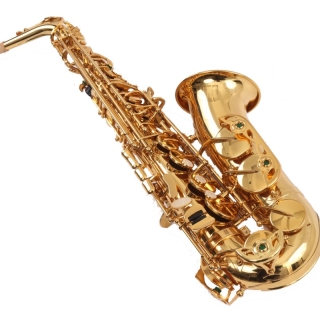 SAXO WOMA ALTO DORADO CON CASE RIGIDO TRANSPORTE AMARILLO - 1