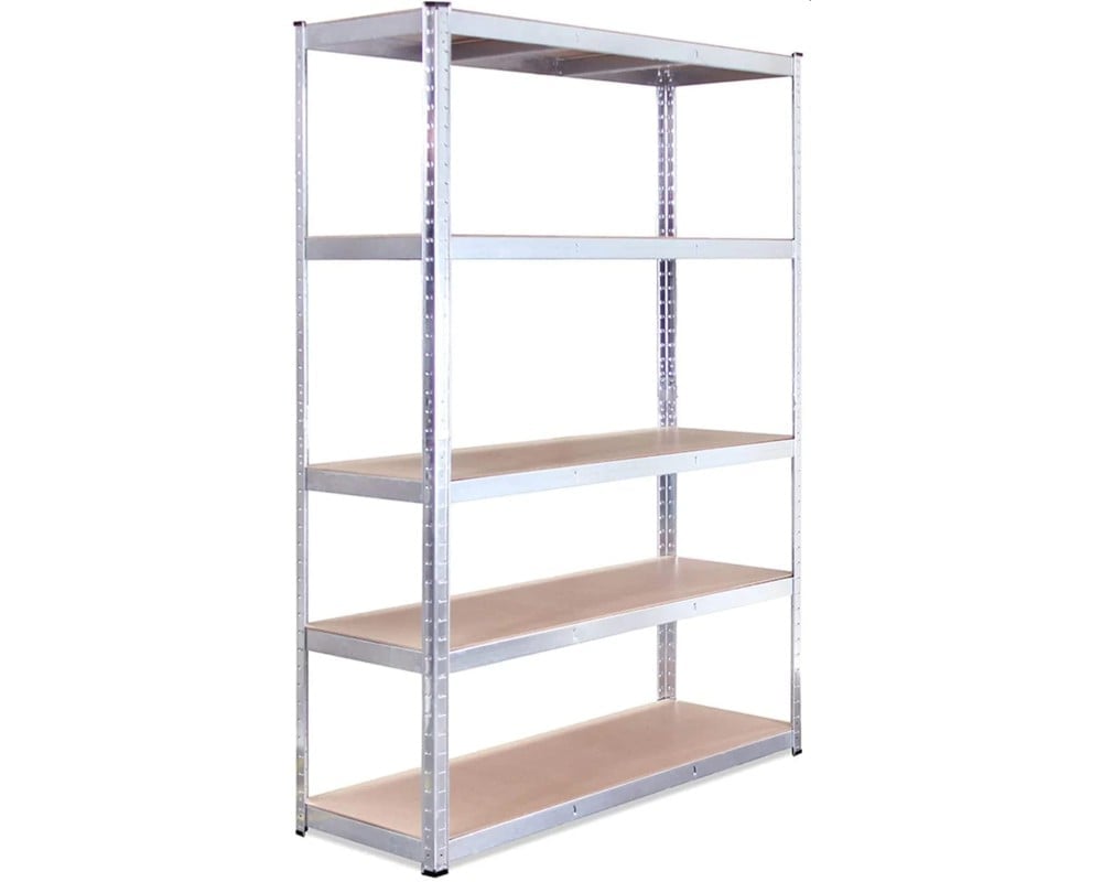 ESTANTE METALICO GALVANIZADO 180X120X45CM 5 REPISAS DE MDF AJUSTABLES 175K POR REPISA - 1