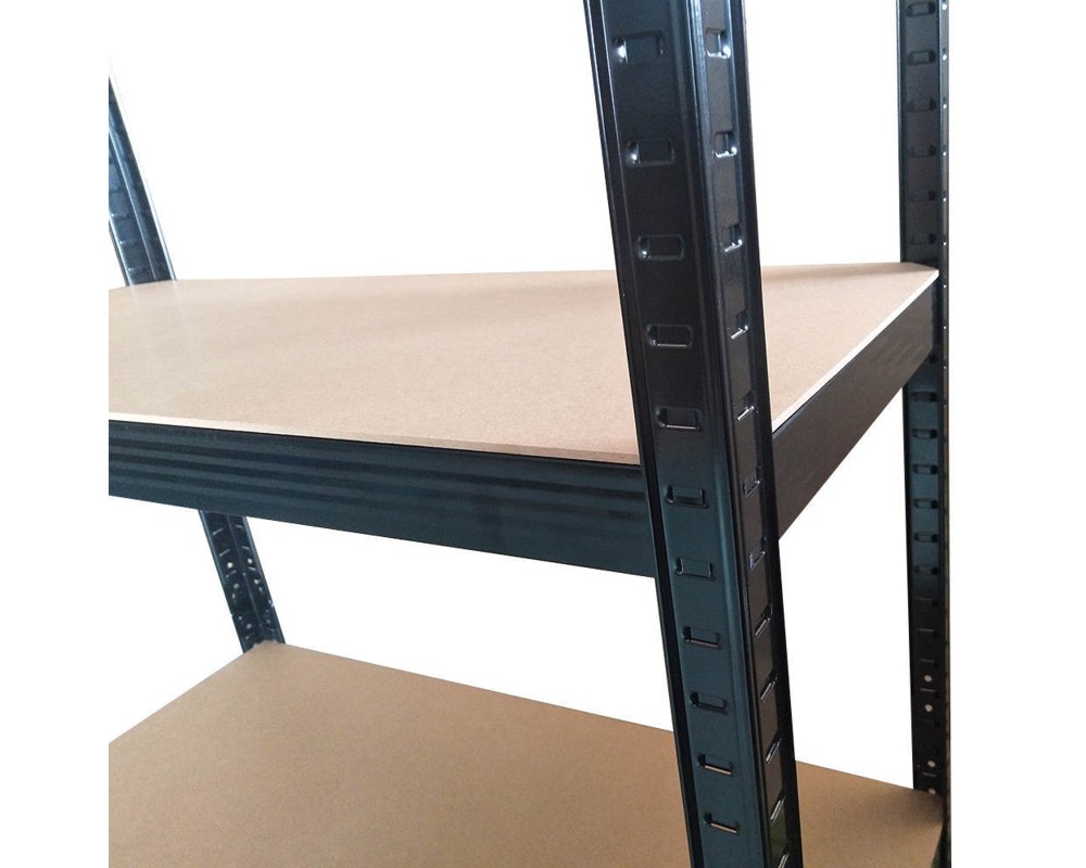 ESTANTE METALICO NEGRO 180X90X40CM 5 REPISAS DE MDF AJUSTABLES 175K POR REPISA - 4