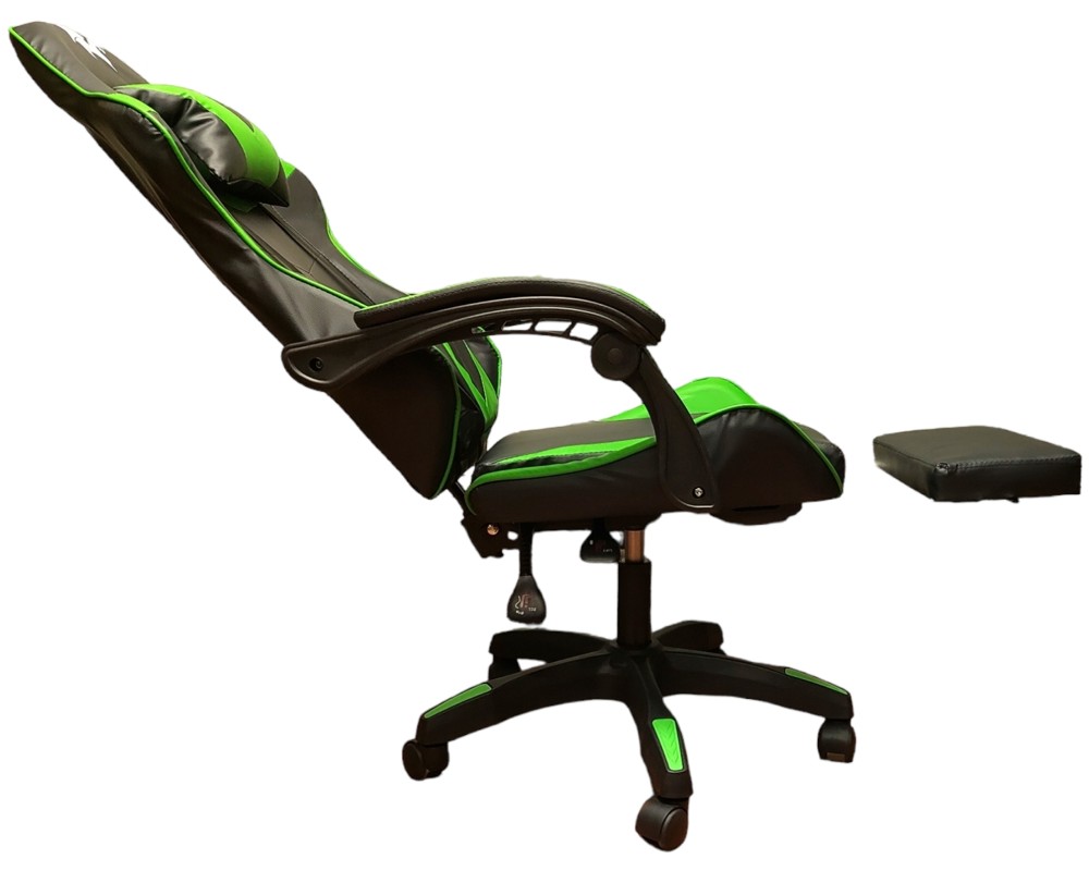 SILLA GAMER PENDRAGON 730-5 NEGRA VERDE RECLINABLE APOYAPIES - 5