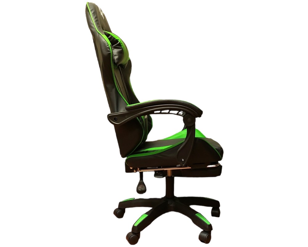 SILLA GAMER PENDRAGON 730-5 NEGRA VERDE RECLINABLE APOYAPIES - 6