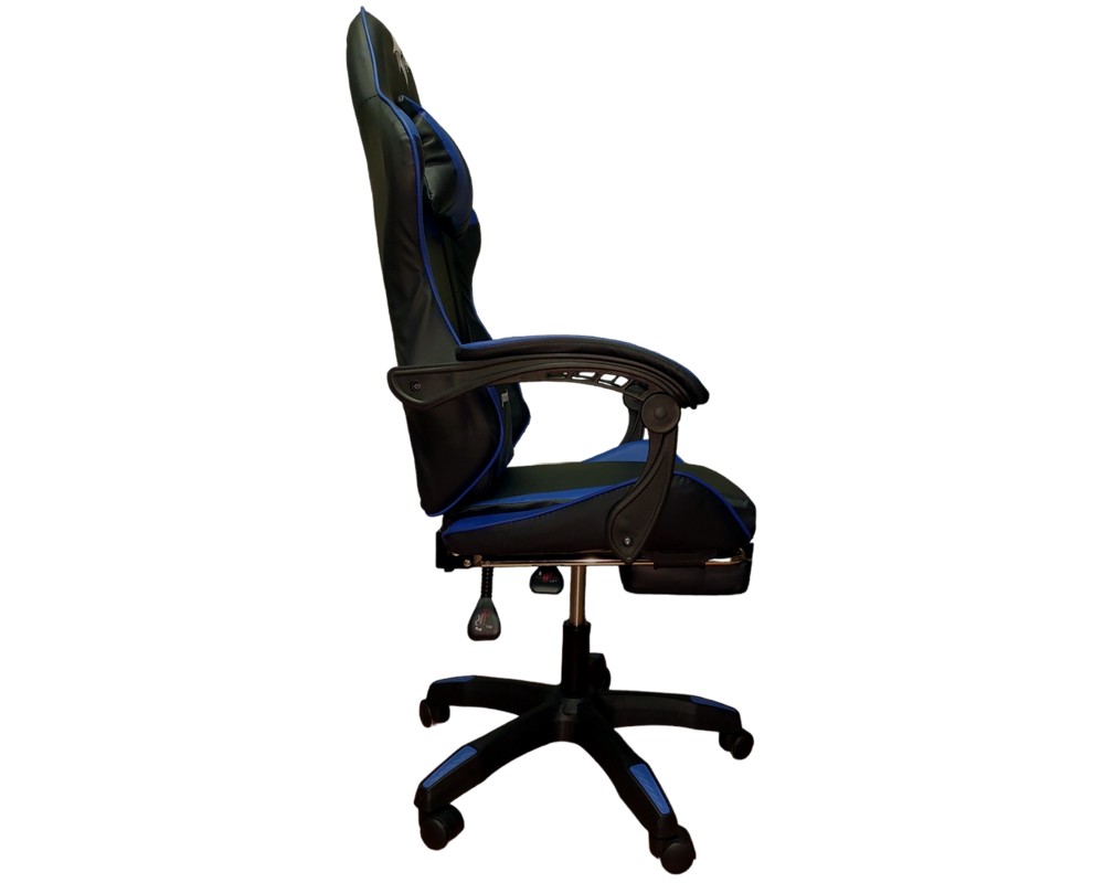 SILLA GAMER PENDRAGON 730-5 NEGRA AZUL RECLINABLE APOYAPIES - 6