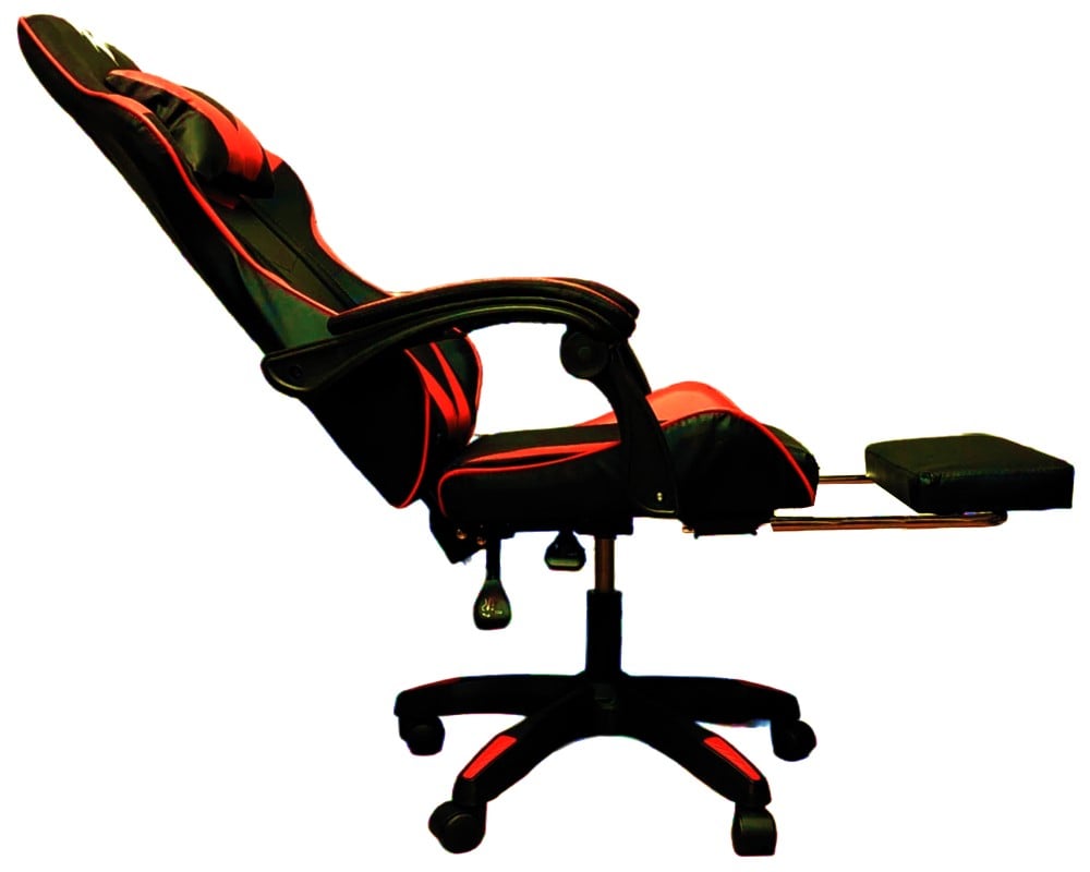 SILLA GAMER PENDRAGON 730-5 NEGRA ROJA RECLINABLE APOYAPIES - 4