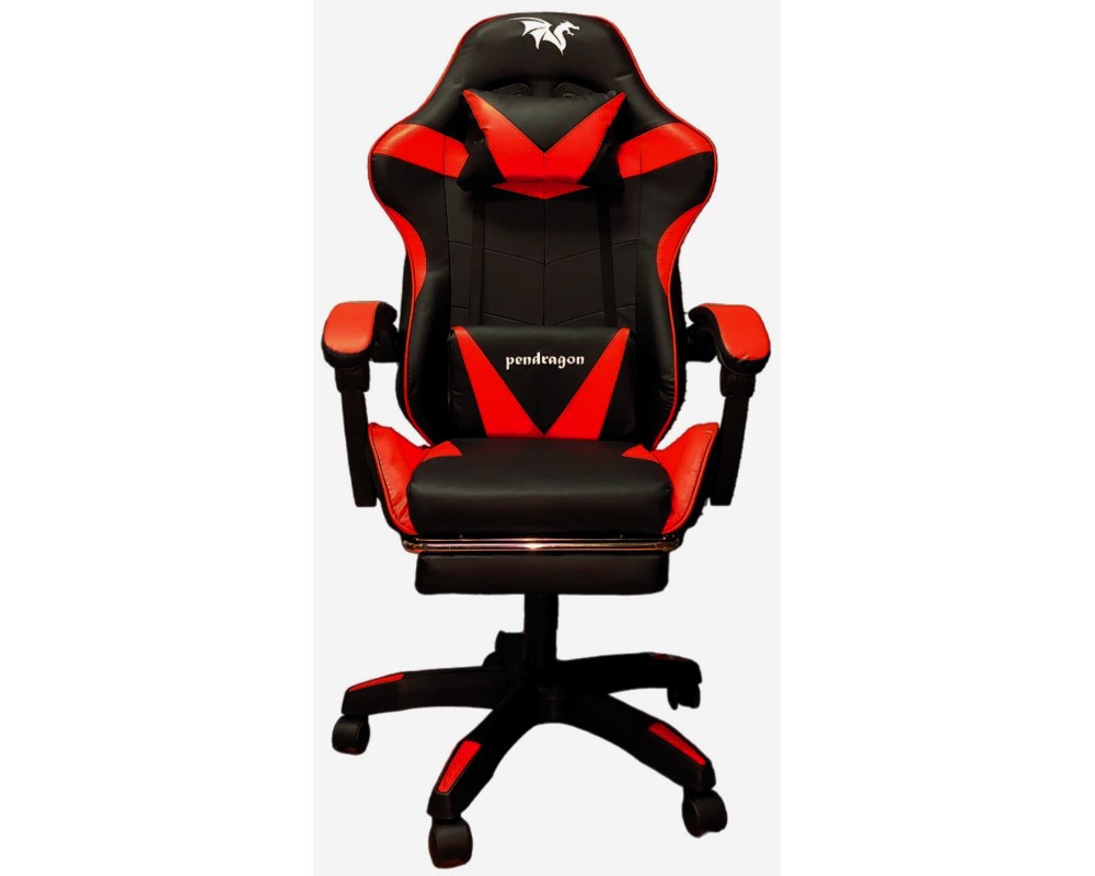 SILLA GAMER PENDRAGON 730-5 NEGRA ROJA RECLINABLE APOYAPIES - 6