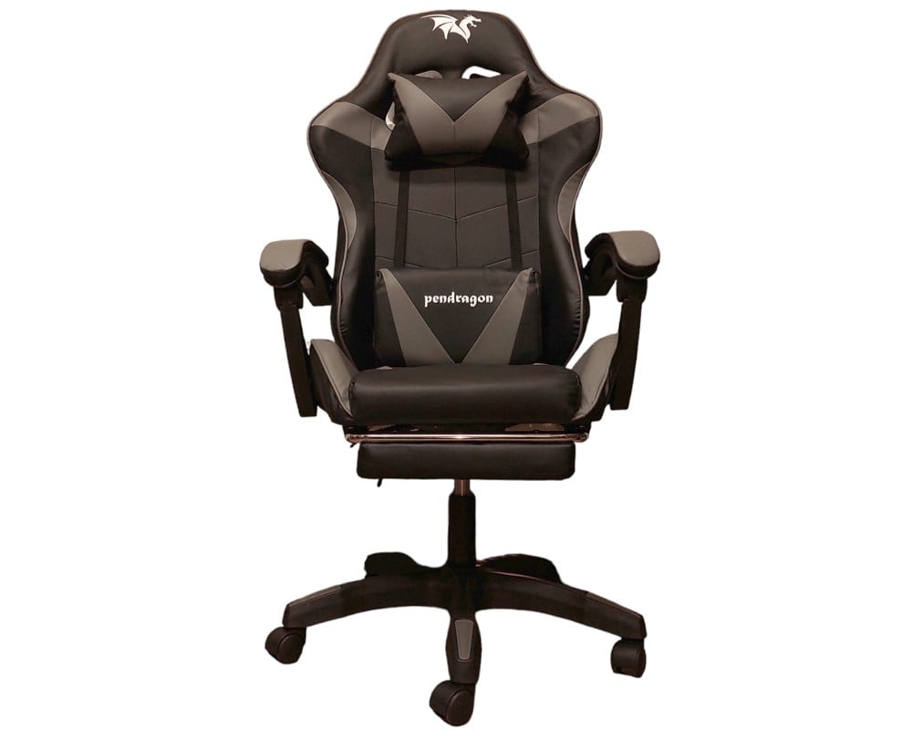 SILLA GAMER PENDRAGON 730-5 NEGRA GRIS RECLINABLE APOYAPIES - 5