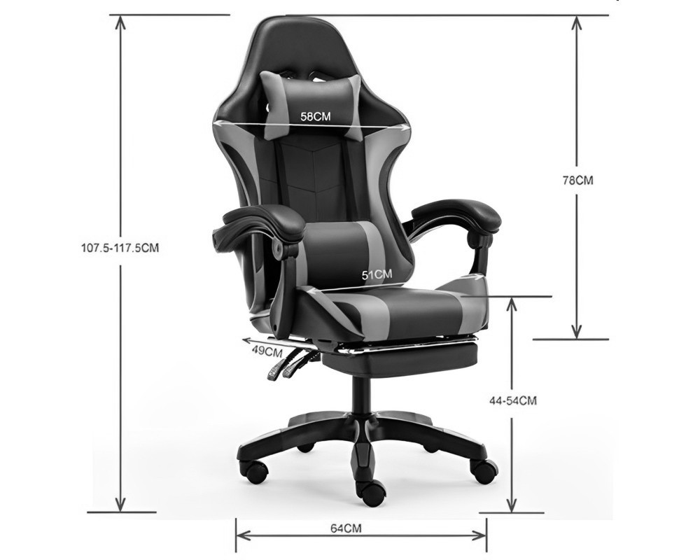 SILLA GAMER PENDRAGON 730-5 NEGRA AMARILLA RECLINABLE APOYAPIES - 2