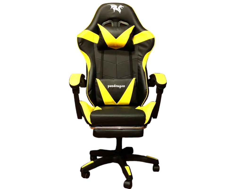 SILLA GAMER PENDRAGON 730-5 NEGRA AMARILLA RECLINABLE APOYAPIES - 3
