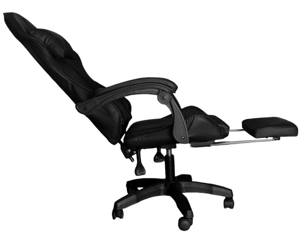SILLA GAMER PENDRAGON 730-5 NEGRA RECLINABLE APOYAPIES - 4