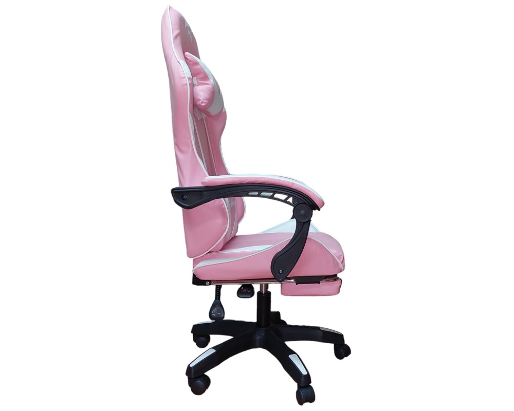 SILLA GAMER PENDRAGON 730-5 ROSADA BLANCA RECLINABLE APOYAPIES - 6