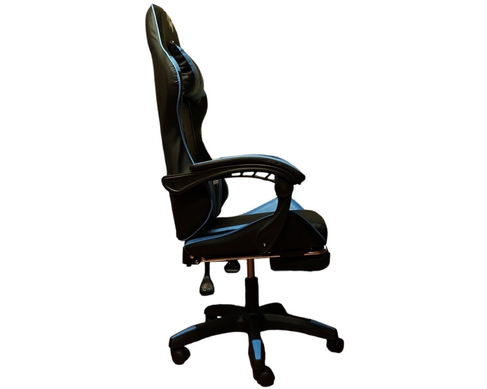 SILLA GAMER PENDRAGON 730-5 NEGRA CELESTE RECLINABLE APOYAPIES - 3