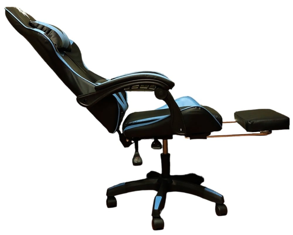 SILLA GAMER PENDRAGON 730-5 NEGRA CELESTE RECLINABLE APOYAPIES - 6