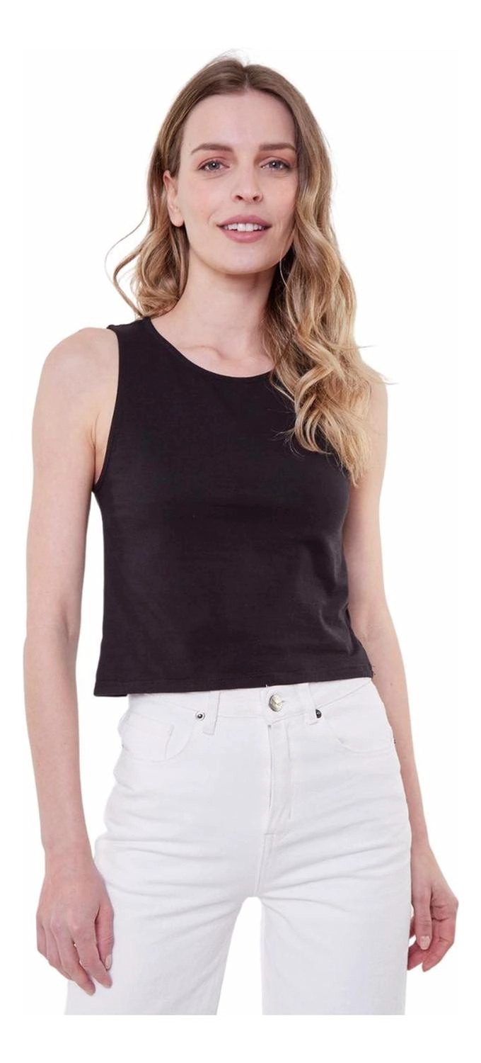 POLERA GRACIA CROP II EN COLOR NEGRO JACINTA TIENDA - 1