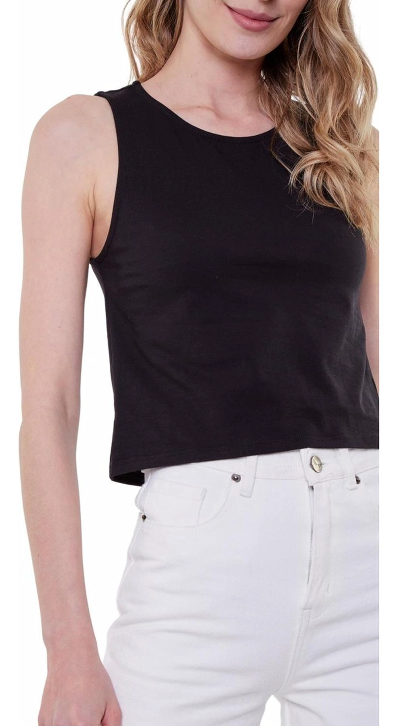 POLERA GRACIA CROP II EN COLOR NEGRO JACINTA TIENDA - 5