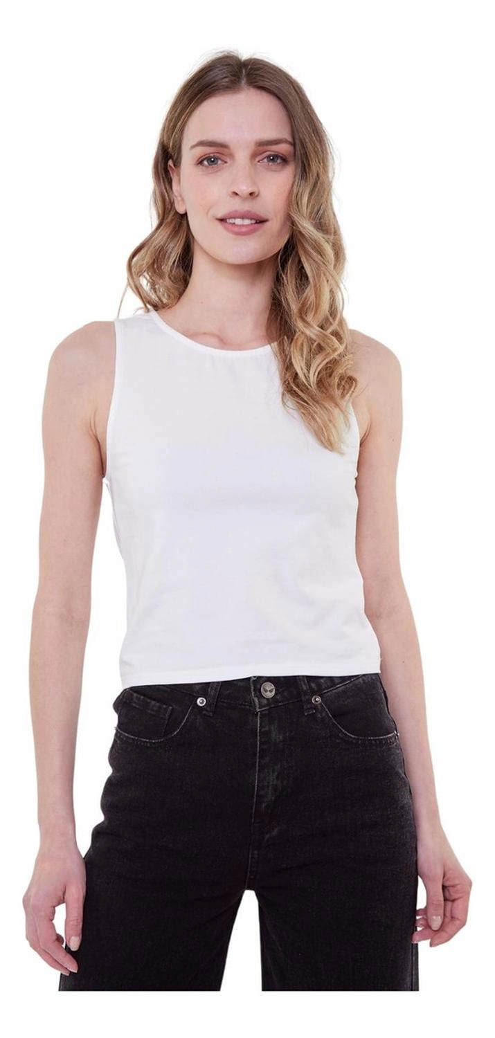 POLERA GRACIA CROP II EN COLOR BLANCO JACINTA TIENDA - 1