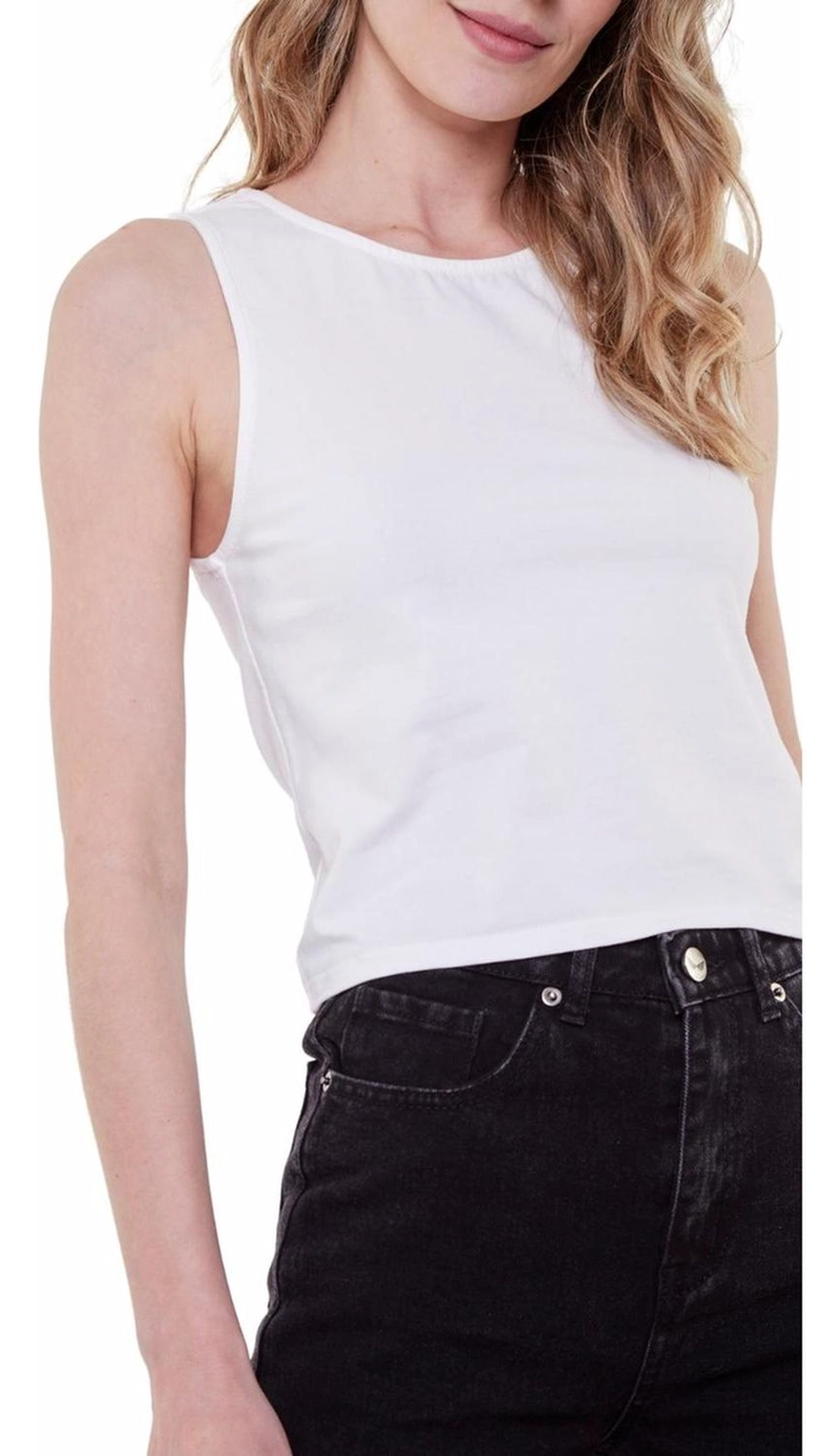 POLERA GRACIA CROP II EN COLOR BLANCO JACINTA TIENDA - 5