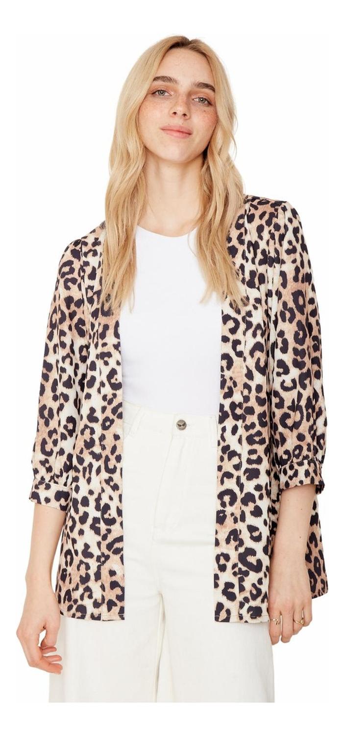 KIMONO EVA CORTO LEOPARD PRINT - 1